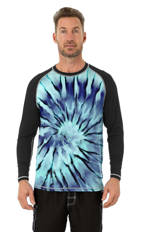 Best Men's Rash Guards With UPF50, Sun Protection Shirts - Tie Dye