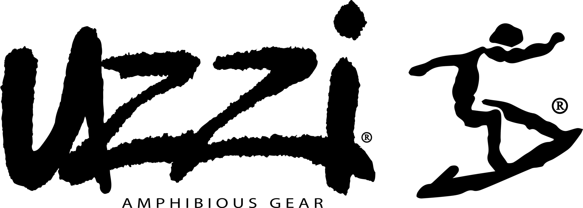 uzzi Logo Name and Surfer Dude silhouette