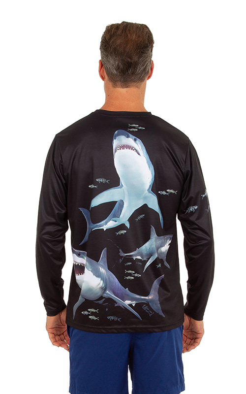 Black Shark Long Sleeve Dri Fit Shirts For Men. Shirts With Sun