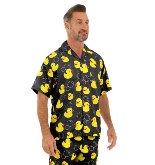 Uzzi Hawaiian Shirt – Short Sleeve Dri-FIT Polyester Ducks Shirts for Men #HPS103 Black