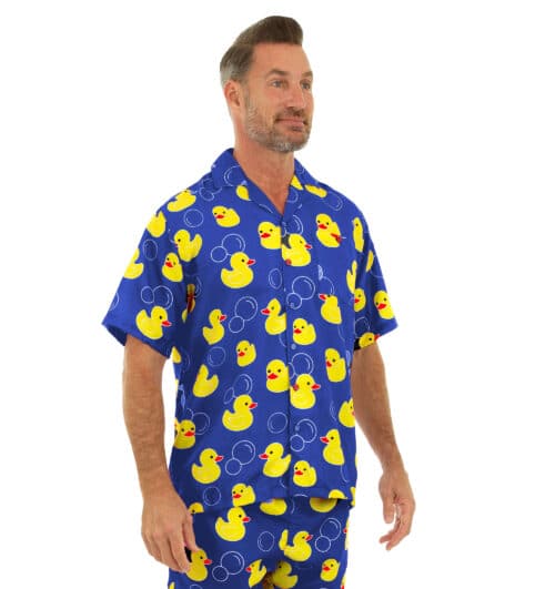 Uzzi Hawaiian Shirt – Short Sleeve Dri-FIT Polyester Ducks Shirts for Men #HPS103 Royal
