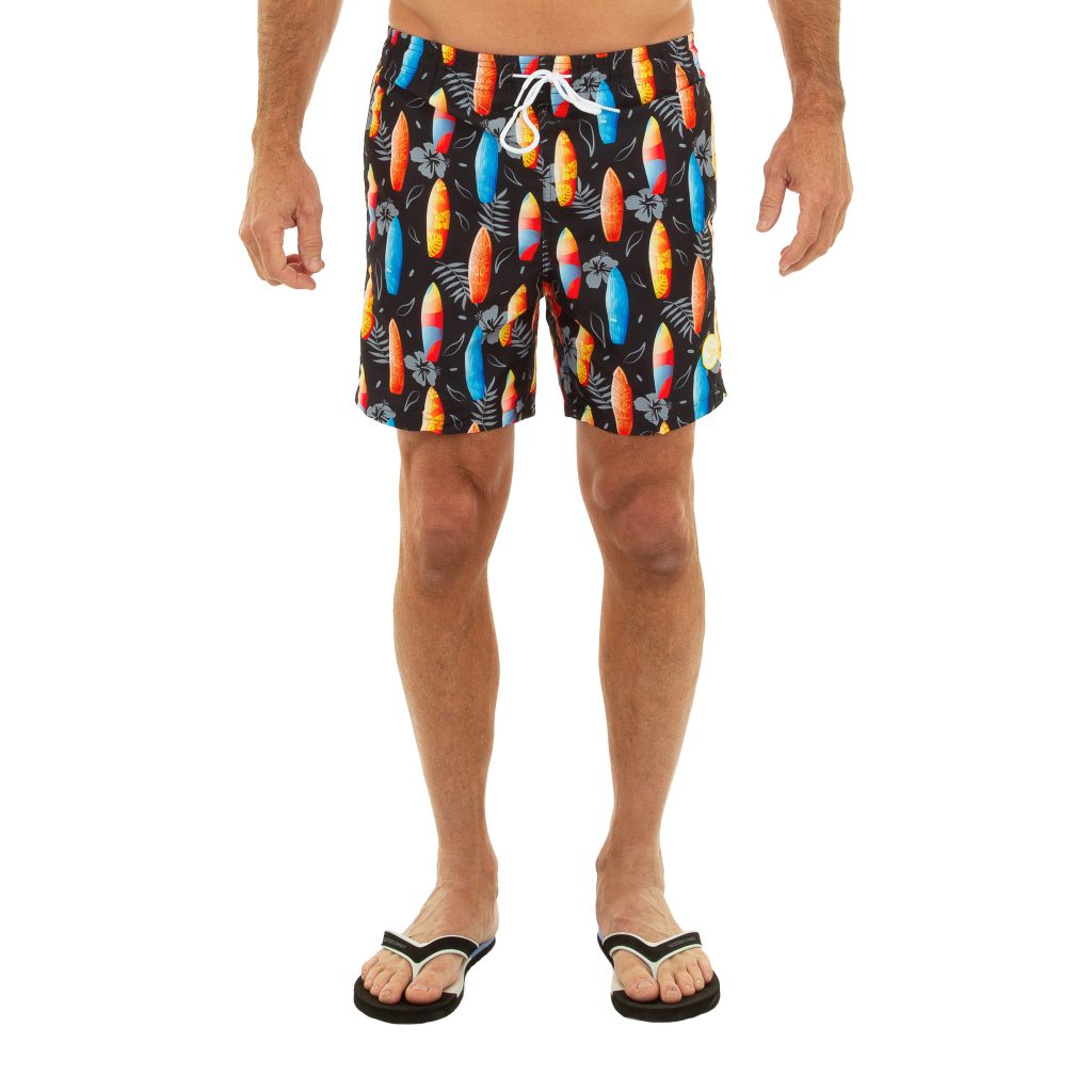 Uzzi Uzzi Swim Print Shorts #1890 BLACK - UZZI