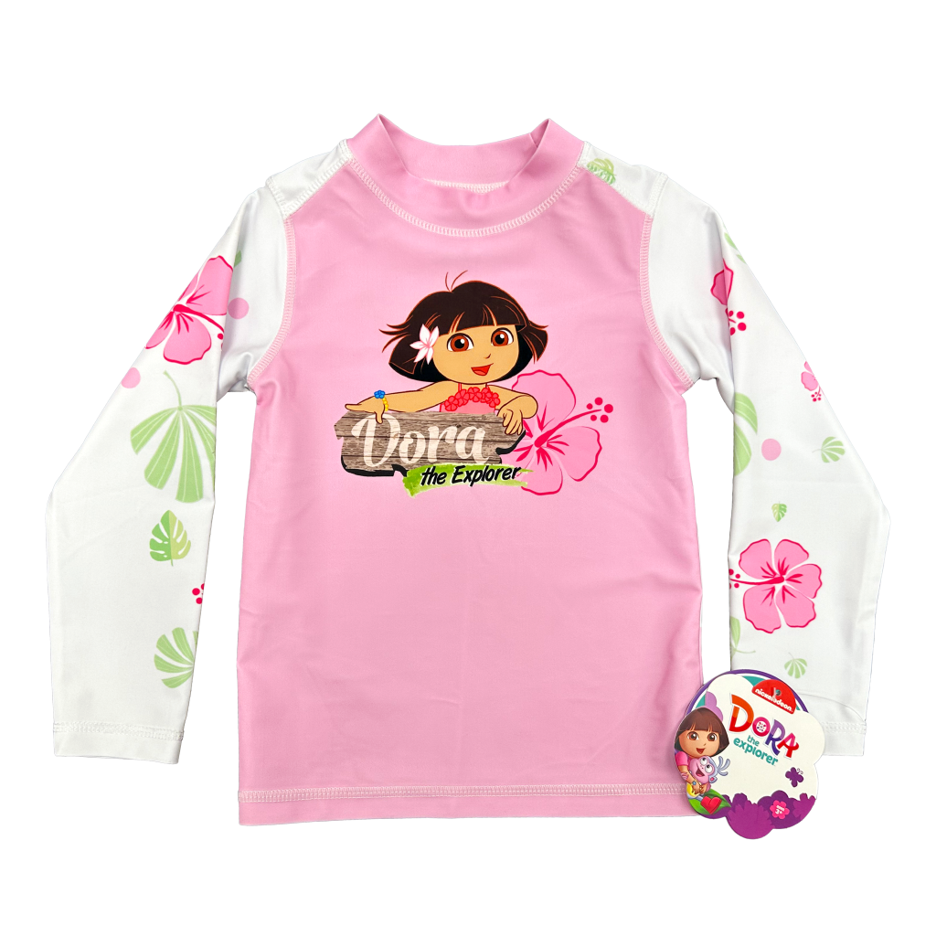 Pink Uzzi Nickelodeon Dora The Explorer Long Sleeve Rash Guard #DOR1107C Pink - UZZI