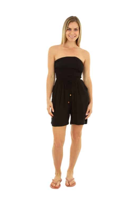 STRAPLESS ROMPER #CU35 BLACK