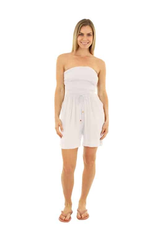 STRAPLESS ROMPER #CU35 WHITE