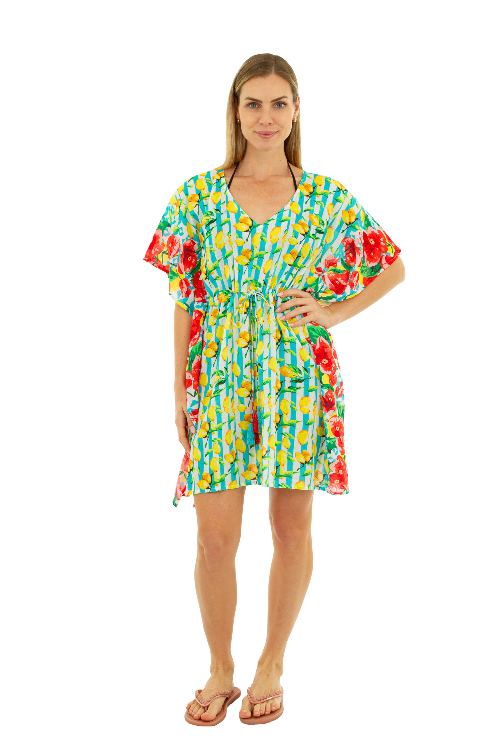 SHORT PRINTED TUNIC #CU40 LEMON