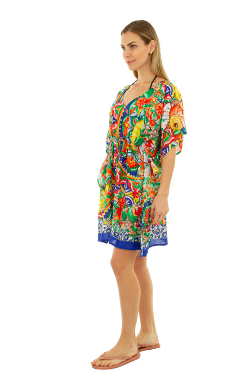SHORT PRINTED TUNIC #CU40 RED