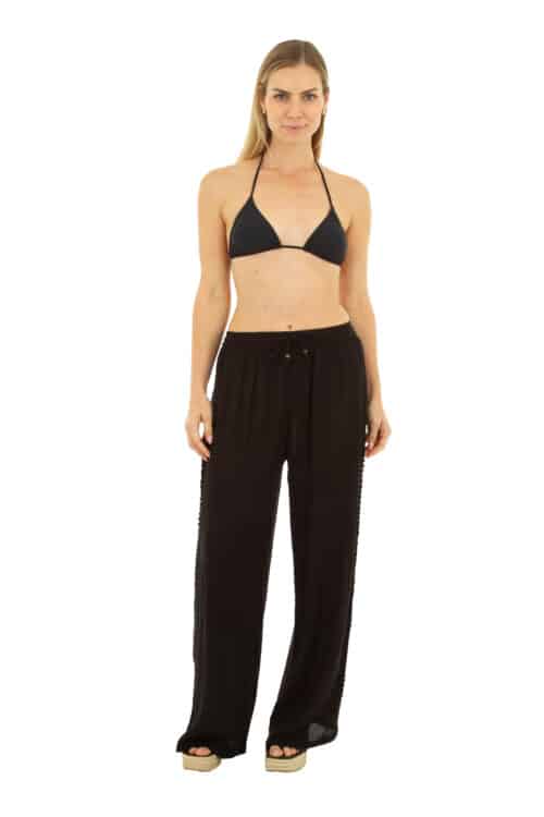 SIDE LACE INSERT PANTS #CUP01 BLACK