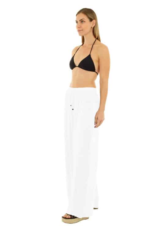 SIDE LACE INSERT PANTS #CUP01 WHITE