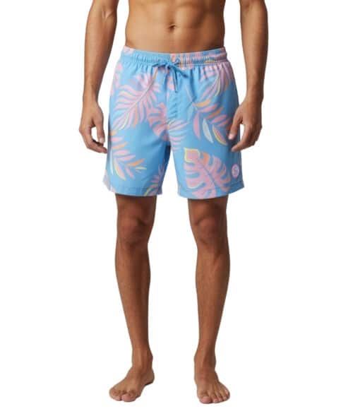 Uzzi Stretch Leaves Swim Shorts #2034 BLUE