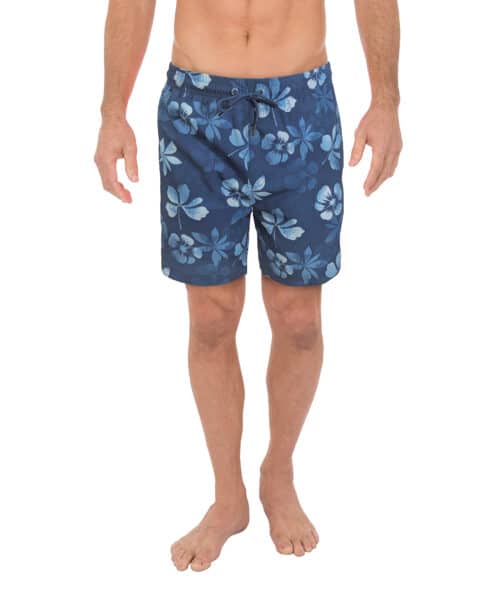 Uzzi Stretch Flowers Swim Shorts #2038 NAVY