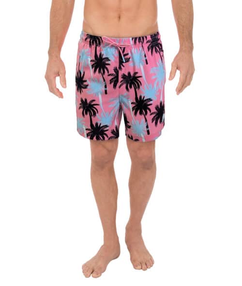 Uzzi Stretch PALMS Swim Shorts #2041 PINK