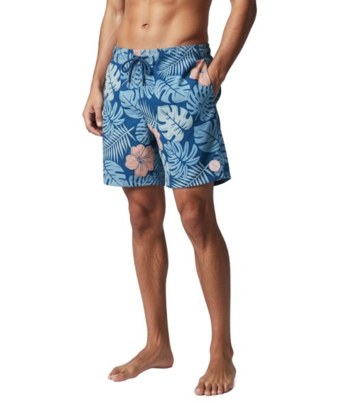 Uzzi Stretch LEAVES Swim Shorts #2042 NAVY