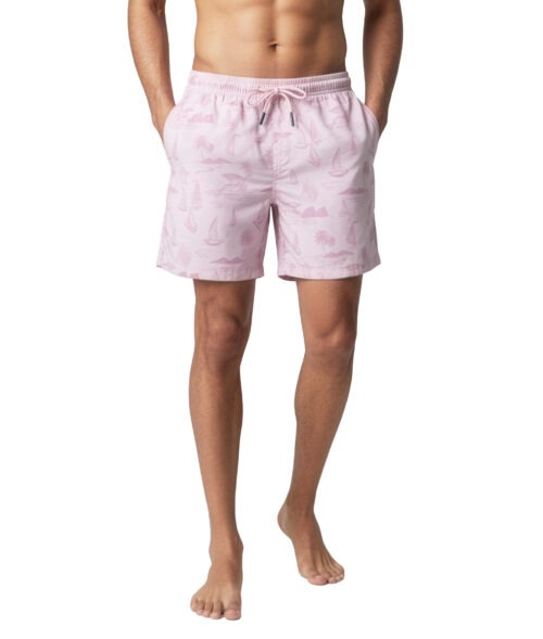 Uzzi Stretch LEAVES Swim Shorts #2045 PINK